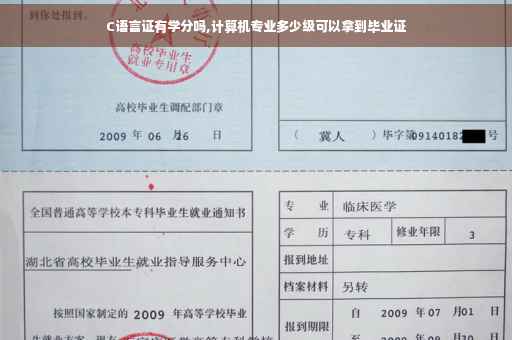 C语言证有学分吗,计算机专业多少级可以拿到毕业证