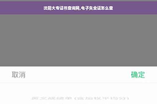 沈阳大专证书查询网,电子失业证怎么查