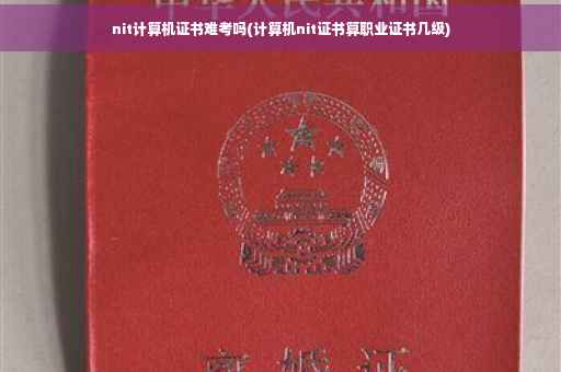 nit计算机证书难考吗(计算机nit证书算职业证书几级)
