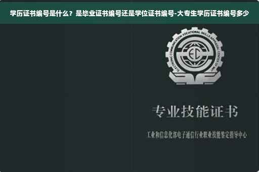 学历证书编号是什么？是毕业证书编号还是学位证书编号-大专生学历证书编号多少