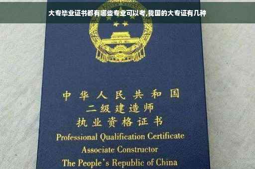 大专毕业证书都有哪些专业可以考,我国的大专证有几种