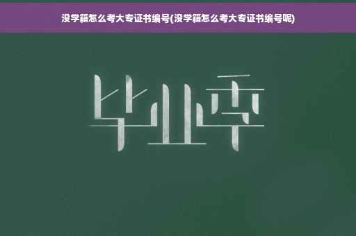 没学籍怎么考大专证书编号(没学籍怎么考大专证书编号呢)