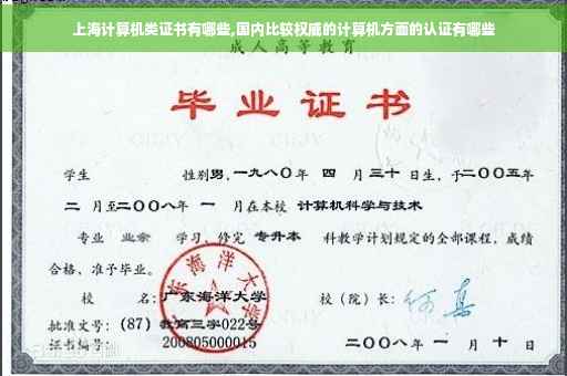 上海计算机类证书有哪些,国内比较权威的计算机方面的认证有哪些