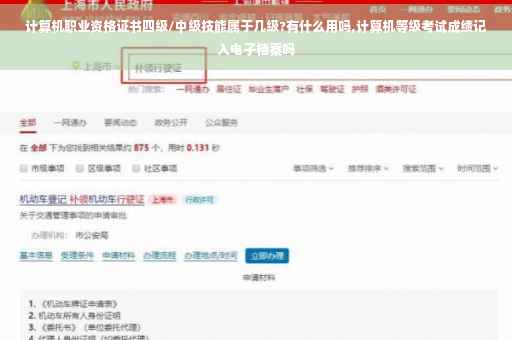 计算机职业资格证书四级/中级技能属于几级?有什么用吗,计算机等级考试成绩记入电子档案吗