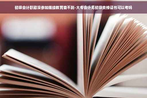 初级会计职称没参加继续教育查不到-大专会计无初级资格证书可以考吗