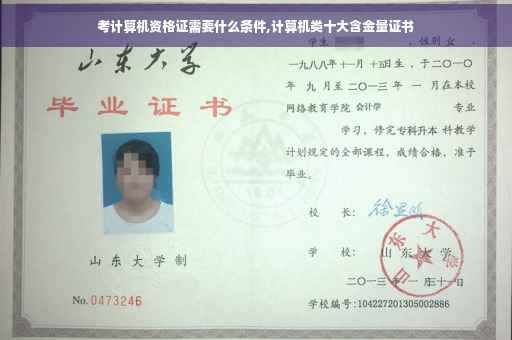 考计算机资格证需要什么条件,计算机类十大含金量证书