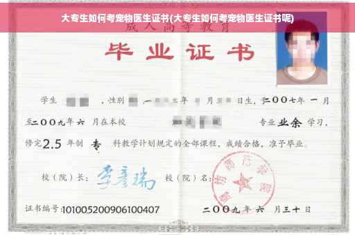 大专生如何考宠物医生证书(大专生如何考宠物医生证书呢)