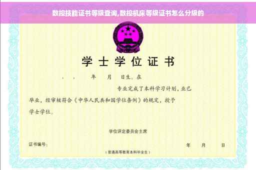 数控技能证书等级查询,数控机床等级证书怎么分级的