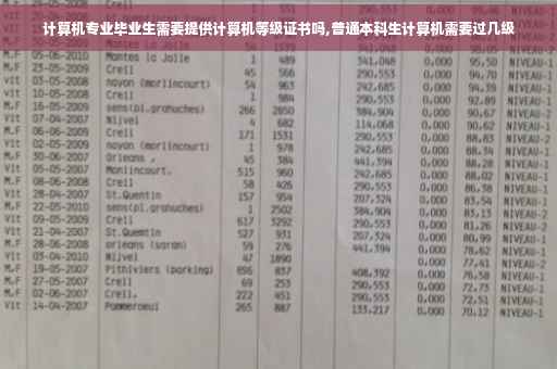 计算机专业毕业生需要提供计算机等级证书吗,普通本科生计算机需要过几级