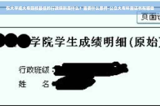 在大学或大专院校最低的行政级别是什么？需要什么条件-公立大专所需证书有哪些
