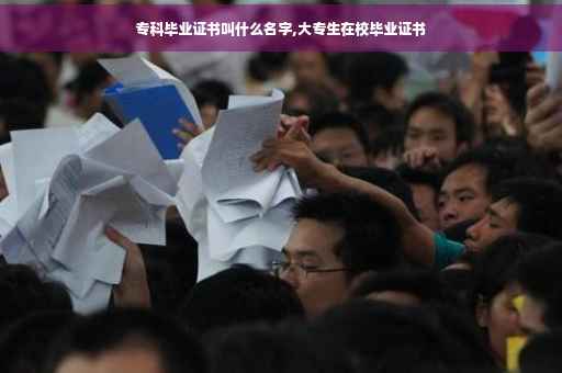专科毕业证书叫什么名字,大专生在校毕业证书