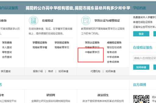揭阳的公办高中学校有哪些,揭阳市揭东县总共有多少所中学