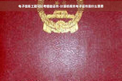 电子信息工程可以考哪些证书-计算机相关电子证书是什么意思