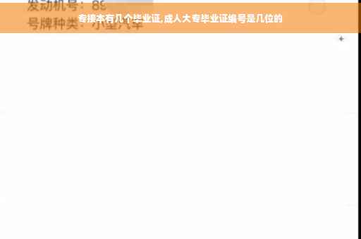 专接本有几个毕业证,成人大专毕业证编号是几位的
