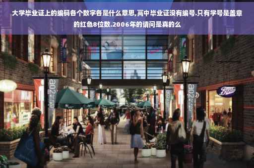 大学毕业证上的编码各个数字各是什么意思,高中毕业证没有编号.只有学号是盖章的红色8位数.2006年的请问是真的么