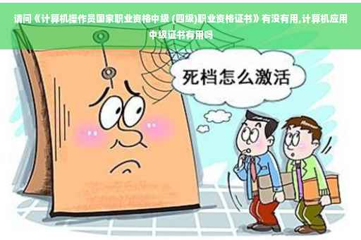 请问《计算机操作员国家职业资格中级 (四级)职业资格证书》有没有用,计算机应用中级证书有用吗