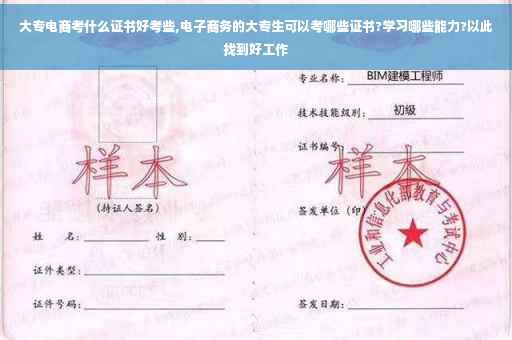 大专电商考什么证书好考些,电子商务的大专生可以考哪些证书?学习哪些能力?以此找到好工作