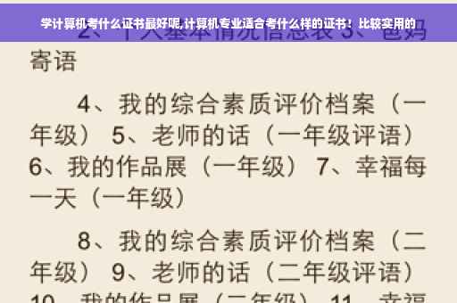 学计算机考什么证书最好呢,计算机专业适合考什么样的证书！比较实用的