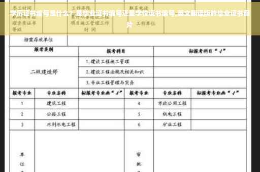 学历证书编号是什么？是毕业证书编号还是学位证书编号,英文翻译版的毕业证书图片