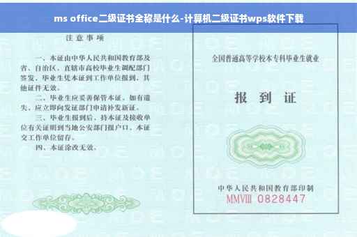 ms office二级证书全称是什么-计算机二级证书wps软件下载