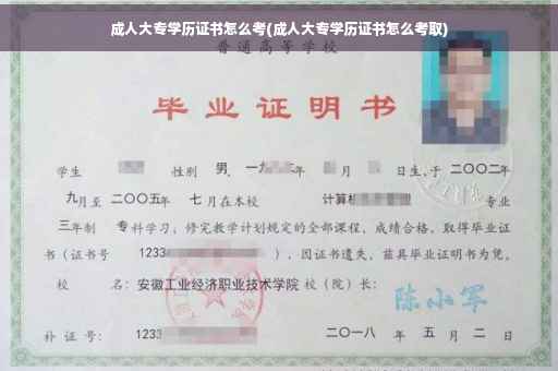 成人大专学历证书怎么考(成人大专学历证书怎么考取)