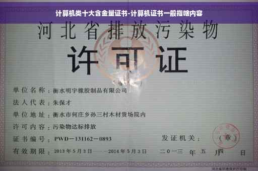 计算机类十大含金量证书-计算机证书一般指啥内容