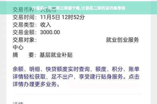 计算机一级二级三级哪个难,计算机二级的证书难考吗