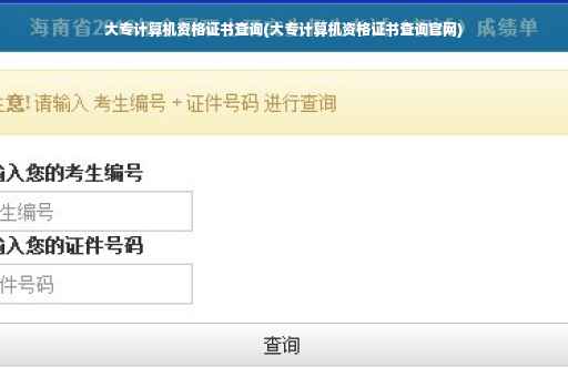 大专计算机资格证书查询(大专计算机资格证书查询官网)