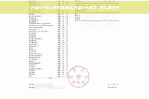 计算机一级证书领取流程,计算机一级过了怎么拿证书