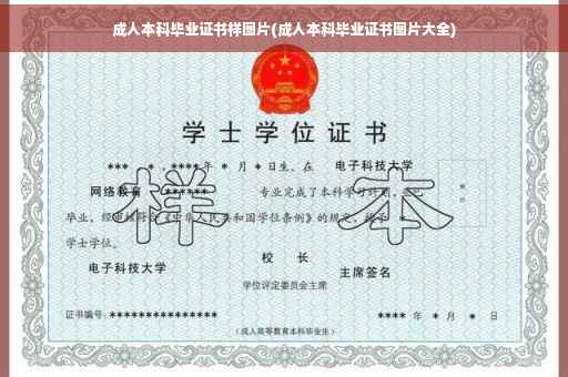 成人本科毕业证书样图片(成人本科毕业证书图片大全)