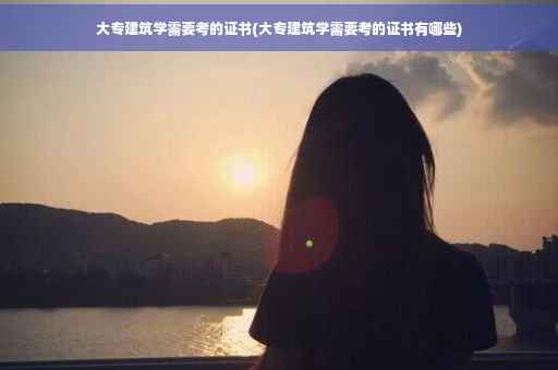 大专建筑学需要考的证书(大专建筑学需要考的证书有哪些)