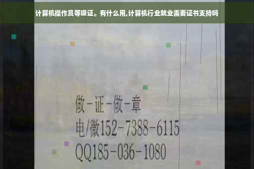计算机操作员等级证。有什么用,计算机行业就业需要证书支持吗