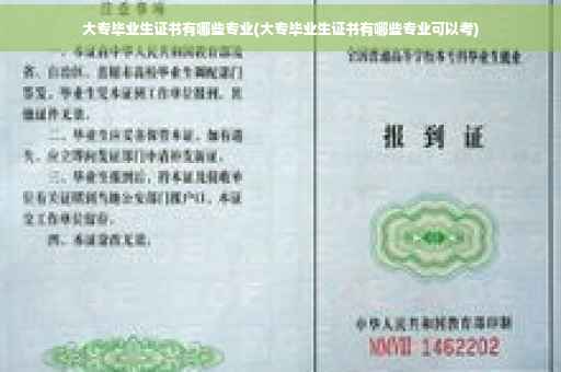 大专毕业生证书有哪些专业(大专毕业生证书有哪些专业可以考)