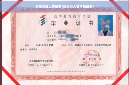 谁能办理大专证书(急需办大专学历证书)