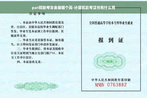 pat和软考含金量哪个高-计算机软考证书有什么用