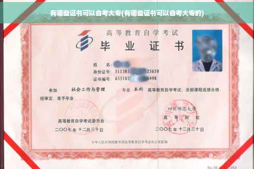 有哪些证书可以自考大专(有哪些证书可以自考大专的)