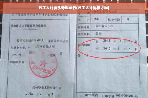 合工大计算机等级证书(合工大计算机评级)