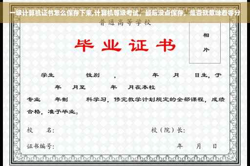 一级计算机证书怎么保存下来,计算机等级考试，最后没点保存，是否就意味着零分
