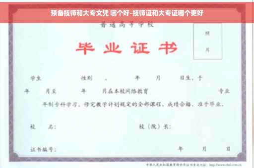 预备技师和大专文凭 哪个好-技师证和大专证哪个更好