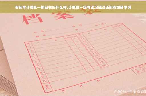 专转本计算机一级证书长什么样,计算机一级考试没通过还能参加转本吗