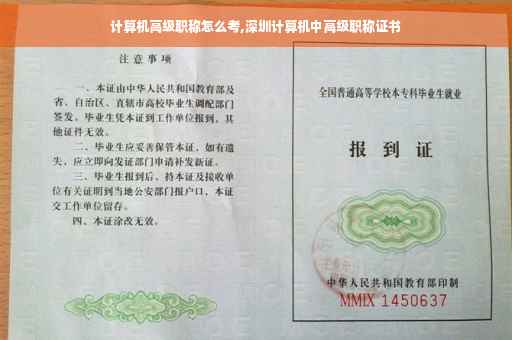 计算机高级职称怎么考,深圳计算机中高级职称证书