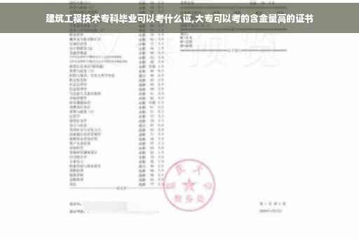 建筑工程技术专科毕业可以考什么证,大专可以考的含金量高的证书