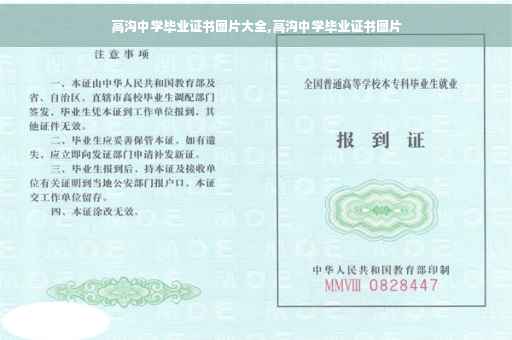 高沟中学毕业证书图片大全,高沟中学毕业证书图片