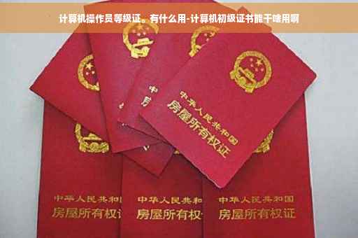 计算机操作员等级证。有什么用-计算机初级证书能干啥用啊