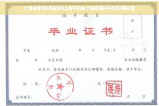 计算机报考科目信息怎么刷不出来,计算机证书考点没有我的证