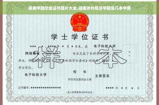 湘南学院毕业证书图片大全,湖南涉外经济学院是几本学费