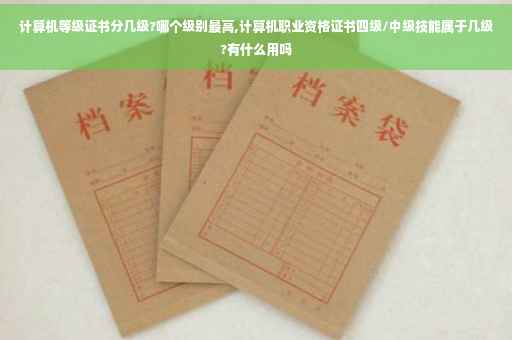 计算机等级证书分几级?哪个级别最高,计算机职业资格证书四级/中级技能属于几级?有什么用吗