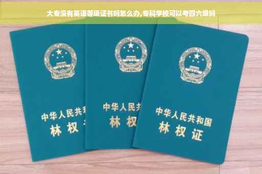 大专没有英语等级证书吗怎么办,专科学校可以考四六级吗