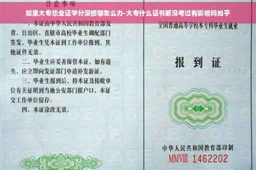 如果大专毕业证学分没修够怎么办-大专什么证书都没考过有影响吗知乎