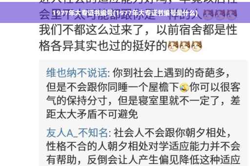 1977年大专证书编号(1977年大专证书编号是什么)
